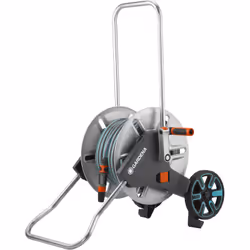 PUNTI FORTI: Avvolgitubo accessoriato: include tubo da giardino 25 m, lancia di irrigazione e raccordi rapidi Funzione Kick S ...