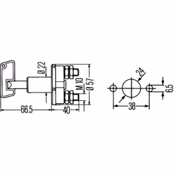 Interruttore principale, batteria HELLA 6EK 002 843-001