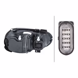 HELLA 1EL 007 700-151 Fari Sx H7/H1/H3, W5W, PY21W, H7, H1, H3 DE, FF, Alogeno 12 nero trasparente per veicolo circolazione Dx VOLKSWAGEN: Golf 4