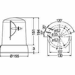 Faro rotante HELLA 2RL 008 061-101