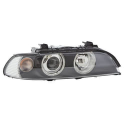 HELLA 1LL 008 053-601 Fari Dx PY21W, H7/H7 FF, asimmetrico, Alogeno, DE 12 trasparente per veicolo circolazione Sx BMW: 5 Sedan