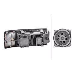 Fari; HELLA; Sx W5W, H7/H7, P21W Alogeno 24 arancione per veicolo circolazione Dx; per MAN; E128042, 81251016289