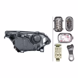 HELLA 1EL 160 287-011 Fari Sx PY21W, D2S/H7, D2S, H7 Bi-Xeno, Alogeno 12 trasparente per veicolo circolazione Dx BMW: 5 Sedan, 5 Touring
