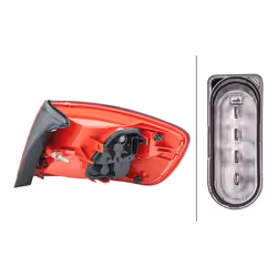 HELLA 2VA 354 542-011 Fanale posteriore Sx Sezione esterna LED, PY21W 12 con lampadina AUDI: A6 C6 Avant, A6 C6 Allroad