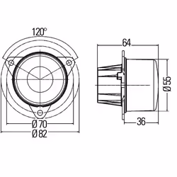 HELLA 2BA 011 172-021 Indicatore direzione LED 12 cristallino posteriore