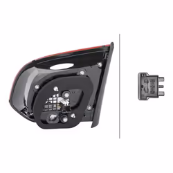 HELLA 2SA 010 409-131 Fanale posteriore Sx Sezione interna LED, W16W 12 grigio scuro, Rosso con lampadina, con portalampada VOLKSWAGEN: GOLF 6