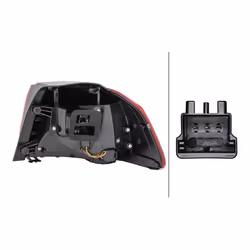 HELLA 2SD 010 408-071 Fanale posteriore Sx Sezione esterna LED, WY21W 12 grigio scuro, Rosso con lampadina, con portalampada VOLKSWAGEN: GOLF 6