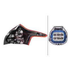 HELLA 2VP 354 995-051 Fanale posteriore Sx P21/5W, P21W, PY21W, W16W, W5W 12 con lampadine con portalampada FORD: FOCUS 3