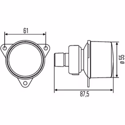 Altezza [mm]: 88. Articolo complementare/info integrativa: senza lampadina. Colore lente faro: cristallino. Diametro [mm]: 55 ...