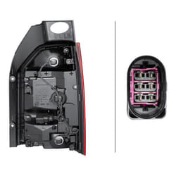 HELLA 2SK 012 337-051 Fanale posteriore Sx LED 12 Rosso con portalampada VOLKSWAGEN: Transporter 6, Transporter 6 Bus