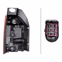 HELLA 2SK 012 337-061 Fanale posteriore Dx LED 12 Rosso con portalampada VOLKSWAGEN: Transporter 6, Transporter 6 Bus