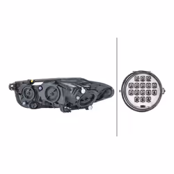 HELLA 1EH 011 811-121 Fari Dx PSY24W, H15, H7, LED Alogeno, FF, LED per veicolo circolazione Dx JAGUAR: