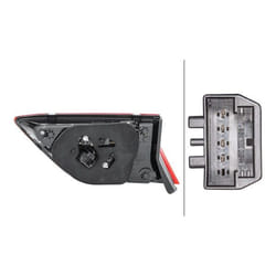 HELLA 2SA 012 520-051 Fanale posteriore Sx Sezione interna, Sezione superiore LED 12 Rosso con portalampada VOLKSWAGEN: Tiguan II