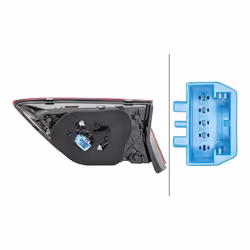 HELLA 2SA 012 522-091 Fanale posteriore Sx Sezione interna, Sezione superiore LED 12 grigio fumo, Rosso con portalampada VOLKSWAGEN: Tiguan II