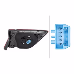 HELLA 2SA 012 522-101 Fanale posteriore Dx Sezione interna, Sezione superiore LED 12 grigio fumo, Rosso con portalampada VOLKSWAGEN: Tiguan II
