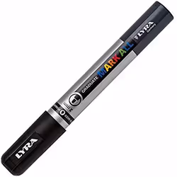 Lyra Graduate Mark All, Nero, Tipo di punta, Nero, Argento, Plastica, Medio, 2 mm