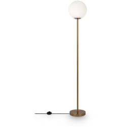 Maytoni - Piantana Contemporanea Ring Metallo Ottone 1 Luce e Diffusore Bianco