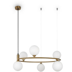 Maytoni - Lampadario Contemporaneo Ring Struttura e Rosone Metallo Ottone 6 Luci