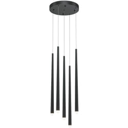 Lampadario a Sospensione Moderno Cascade Alluminio Nero 5 Luci Led 30W