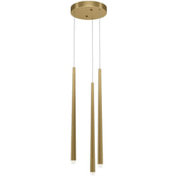 Lampadario a Sospensione Moderno Cascade Alluminio Ottone 3 Luci Led 18W