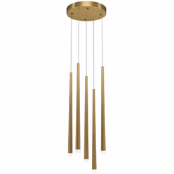 Collezione Cascade UNA CASCATA DI LUCE Lampadario a Sospensione Moderno Cascade 5 luci Led 30W armatura in Alluminio Ottone 4 ...