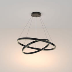 Maytoni - Lampadario a Sospensione Moderno Rim Alluminio Nero 2 Luci Led 88W