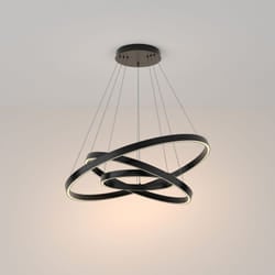Maytoni - Lampadario a Sospensione Moderno Rim Alluminio Nero Luce Led 115W
