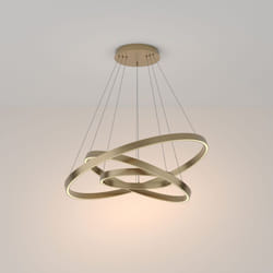 Lampadario a Sospensione Moderno Rim Alluminio Ottone 3 Luci Led 115W