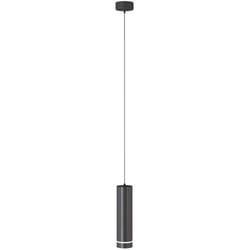 Lampadario a Sospensione Moderno Orlo Alluminio Nero Luce Led Integrato 12W