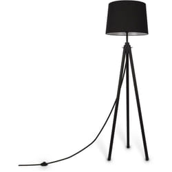 Maytoni - Piantana Contemporanea Calvin Metallo Nero 1 Luce Con Diffusore In Tessuto Nero