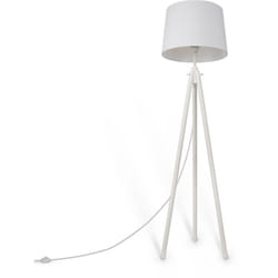 Maytoni - Piantana Contemporanea Calvin Metallo Bianco 1 Luce Con Diffusore In Tessuto