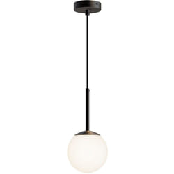 Maytoni - Lampadario Minimal Basic Form Piccola In Metallo Nero 1 Luce e Diffusore Bianco