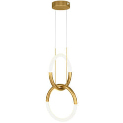 Lampadario A Sospensione Moderno Node Metallo Oro 2 Luci Led 18W