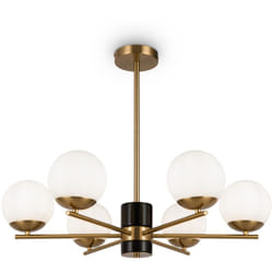 Maytoni - Lampadario a Sospensione Moderno Marble Metallo Ottone Vetro 6 Luci E27 60W