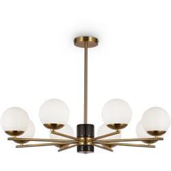 Lampadario a Sospensione Moderno Marble Metallo Ottone Vetro 8 Luci E27 60W