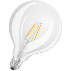 LED-Lampen, klassische Ballform, 40 Watts Ersatz, E27, G125, 2700 Kelvin, Warm weiß, Klares Glas, single Pack - Osram