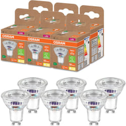 Osram - Lampada riflettore PAR16 efficienza energetica Classe b, base GU10, sostituzione 50W, potenza nominale 2W, 2700K, bianco caldo, vetro