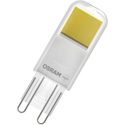 Lampada led pin in vetro trasparente, da 2,6 w per 320 lm, luce bianca calda da 2700 k, multicolore, attacco retrofit G9, cri 80, eek e, diametro 17