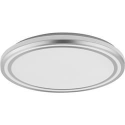 Ledvance - Plafoniera orbis Helman con led, bianco/argento, 36W, 2500lm, 3000K, 830 bianco caldo amichevole, diametro 485mm, viti di montaggio e