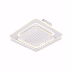 Lampada ventilatore da soffitto "Grill Square" con griglia quadrata bianco 55W. Il ventilatore da soffitto unisce funzionalit ...