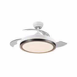 Lampada ventilatore da soffitto "Retractable" bianco 66W.Il ventilatore da soffitto rappresenta la soluzione ideale per chi c ...