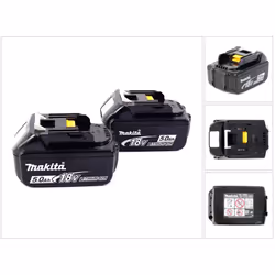 Dotazione: - 2x Batterie Makita BL 1850 B da 5,0 Ah - 18V Descrizione prodotto: La batteria Makita BL 1850 B da 5 Ah convince ...