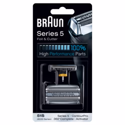 Braun Series 5 Testina di Ricambio per Rasoio Elettrico Uomo 51S Color Argento - Compatibile Con I Vecchi Rasoi . Per Una Ras ...