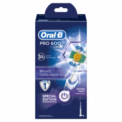 Oral-B Professional Care 600 White & Clean Adulto Spazzolino rotante-oscillante Blu, Bianco