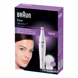 Braun FaceSpa Face Spa Depilatore Donna Epilatore Viso, Accessori Inclusi, Con Spazzola Pulizia Viso, 100% impermeabile, Idea Regalo, 810 Bianco - Vista aggiuntiva 7