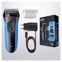 Braun Series 3 3010BT Shave&Style Rasoio Elettrico Barba, Wet&Dry Da Uomo Nero/Blu - Vista aggiuntiva 6