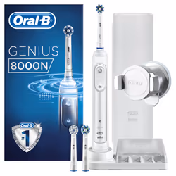 Oral-B Genius 8000 Adulto Spazzolino rotante-oscillante Bianco, Argento - Vista aggiuntiva 4