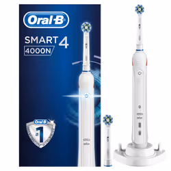 Oral-B SmartSeries Smart 4 4000N CrossAction Adulto Spazzolino rotante-oscillante Bianco - Vista aggiuntiva 4