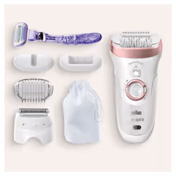 Braun Silk-épil 9 9-870, Epilatore Donna Bianco/Oro Rosa Per Una Rimozione Duratura Dei Peli - Vista aggiuntiva 7