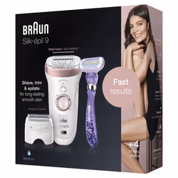 Braun Silk-épil 9 9-870, Epilatore Donna Bianco/Oro Rosa Per Una Rimozione Duratura Dei Peli - Vista aggiuntiva 8